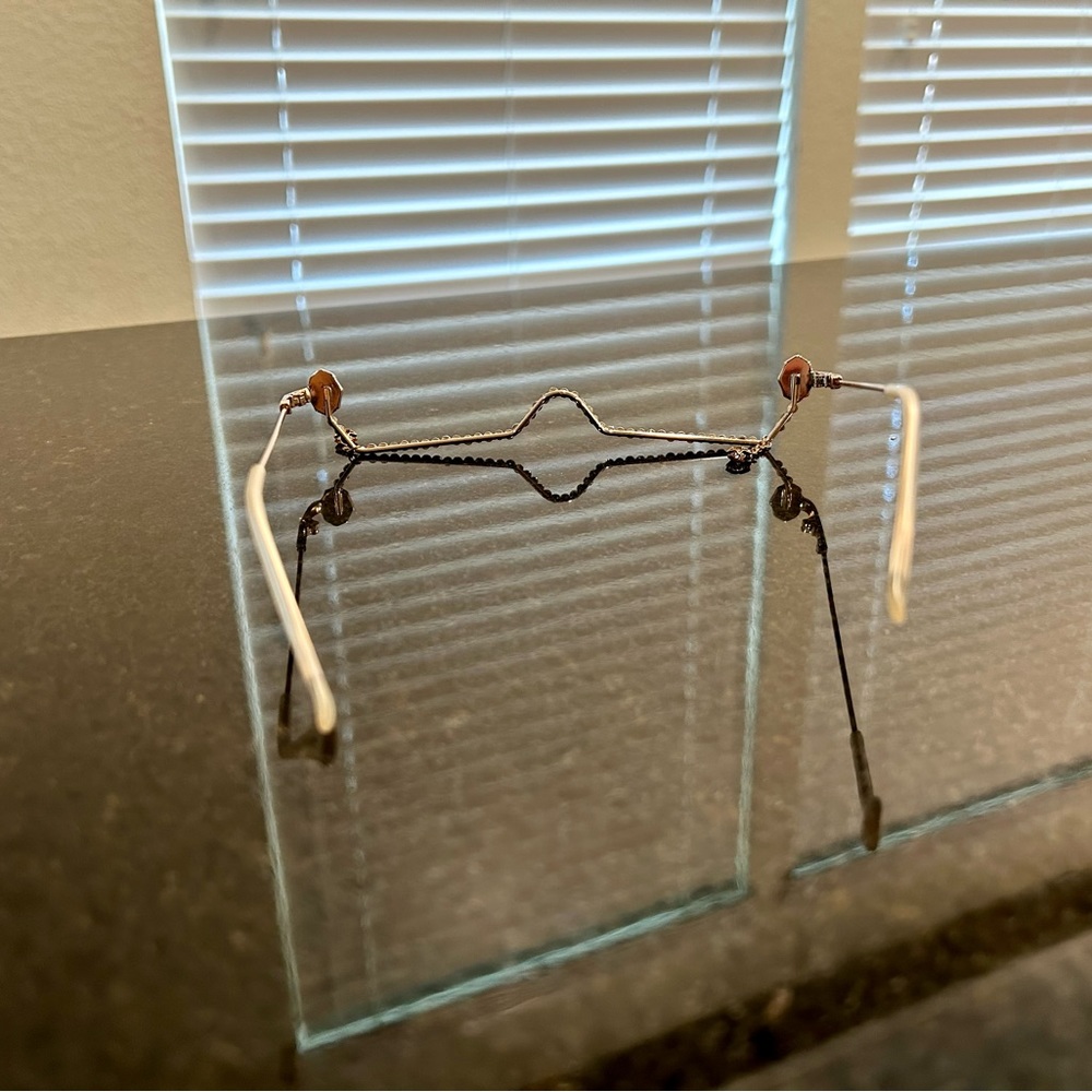 New Rhinestone Wire Frame Glasses - Picture 3 of 5
